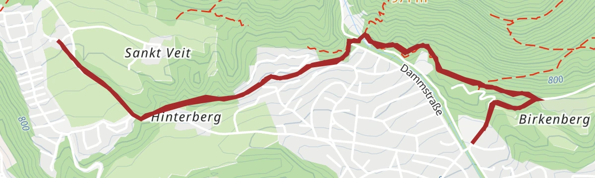 Route map: Birkenberg - Wasserwaal - Lehen